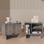 Modular Buffet Cabinet & TV Stand with Adjustable Storage Shelves, Multifunctional Sideboard Credenza for Living Room, Kitchen, Dining Room & Bedroom,2pcs Grey
