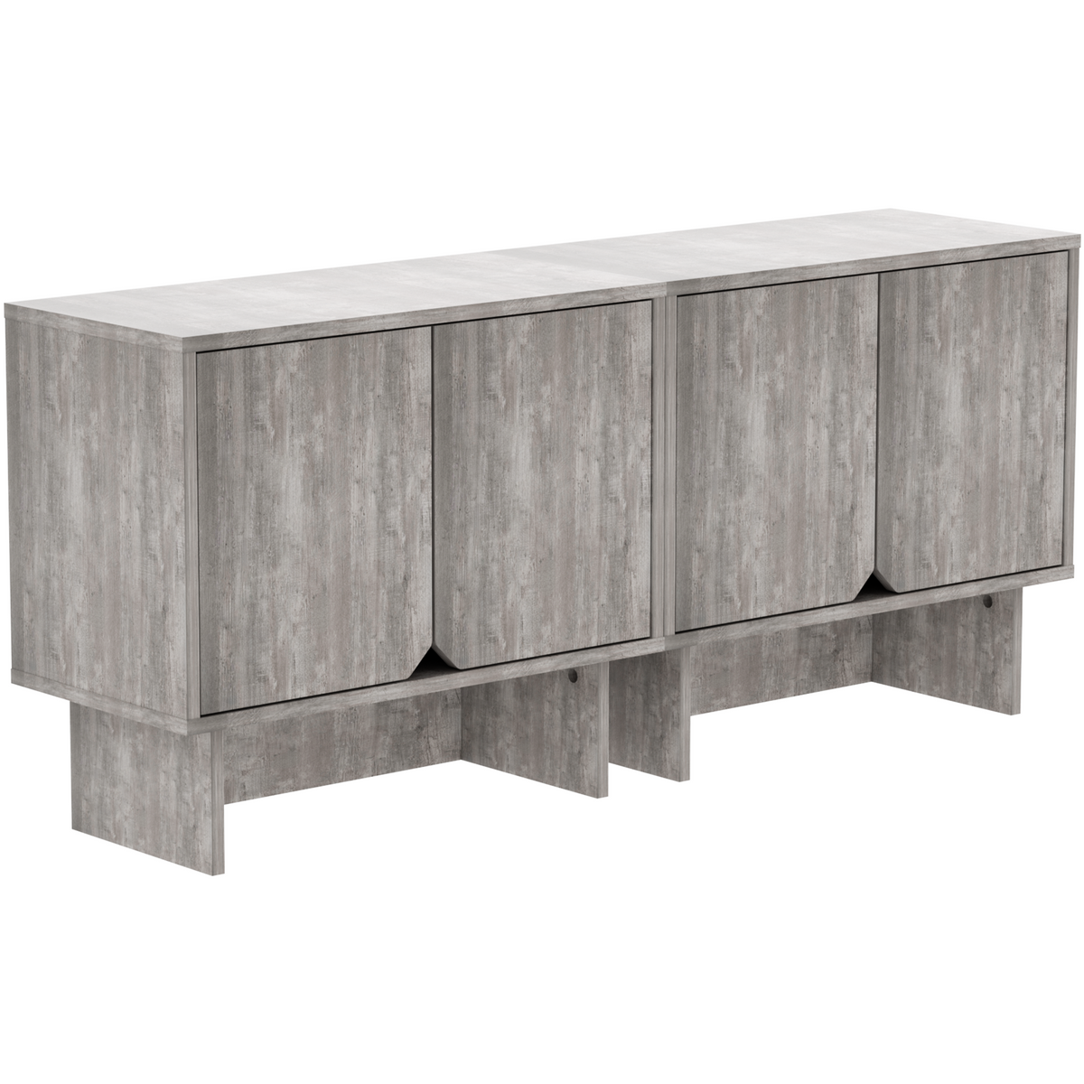 Modular Buffet Cabinet & TV Stand with Adjustable Storage Shelves, Multifunctional Sideboard Credenza for Living Room, Kitchen, Dining Room & Bedroom,2pcs Grey