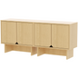 Modular Buffet Cabinet & TV Stand with Adjustable Storage Shelves, Multifunctional Sideboard Credenza for Living Room, Kitchen, Dining Room & Bedroom,4pcs Walnut