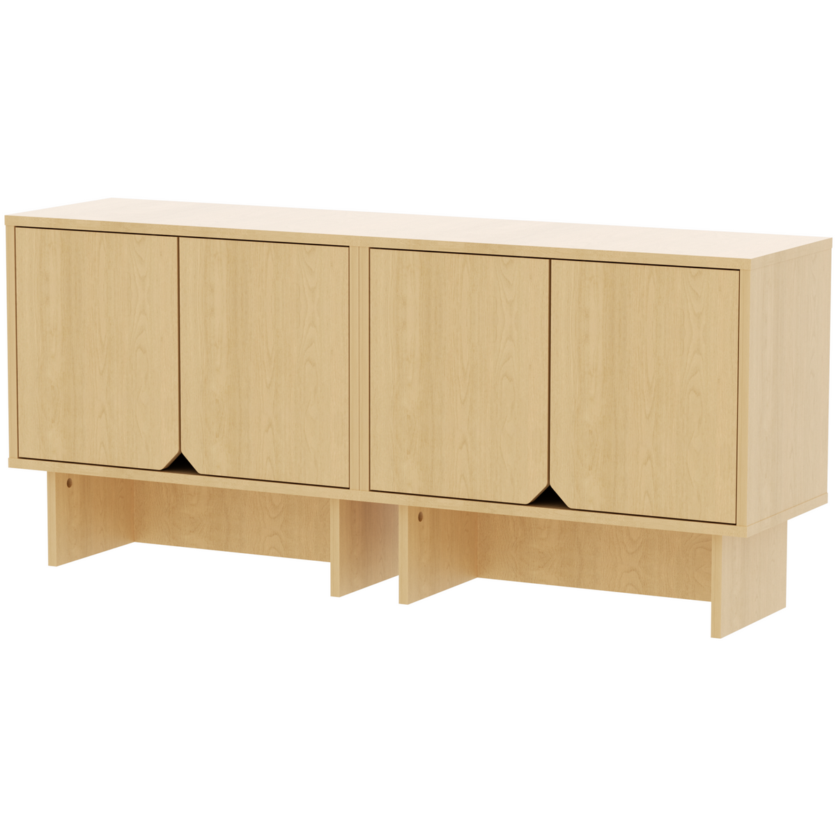 Modular Buffet Cabinet & TV Stand with Adjustable Storage Shelves, Multifunctional Sideboard Credenza for Living Room, Kitchen, Dining Room & Bedroom,3pcs Natural