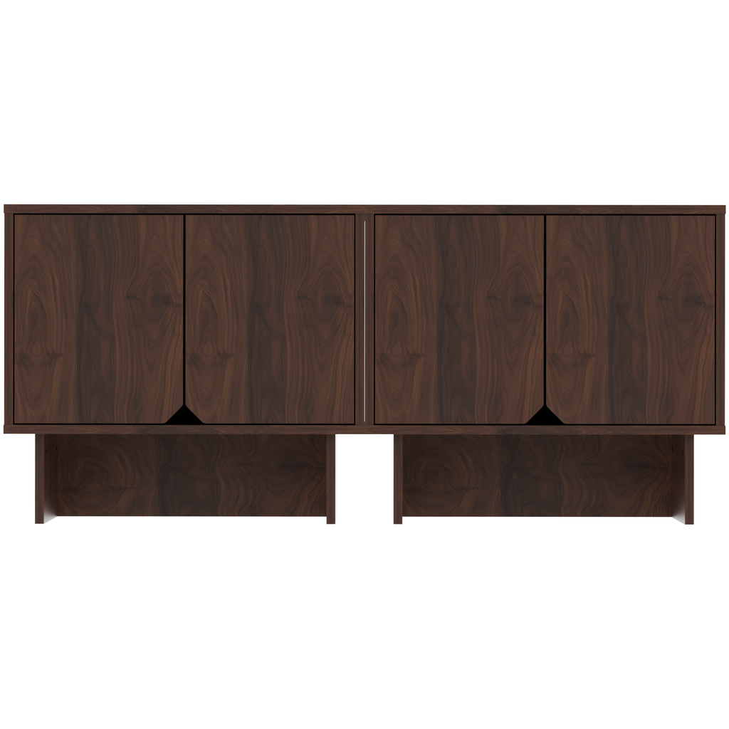 Modular Buffet Cabinet & TV Stand with Adjustable Storage Shelves, Multifunctional Sideboard Credenza for Living Room, Kitchen, Dining Room & Bedroom,2pcs Walnut