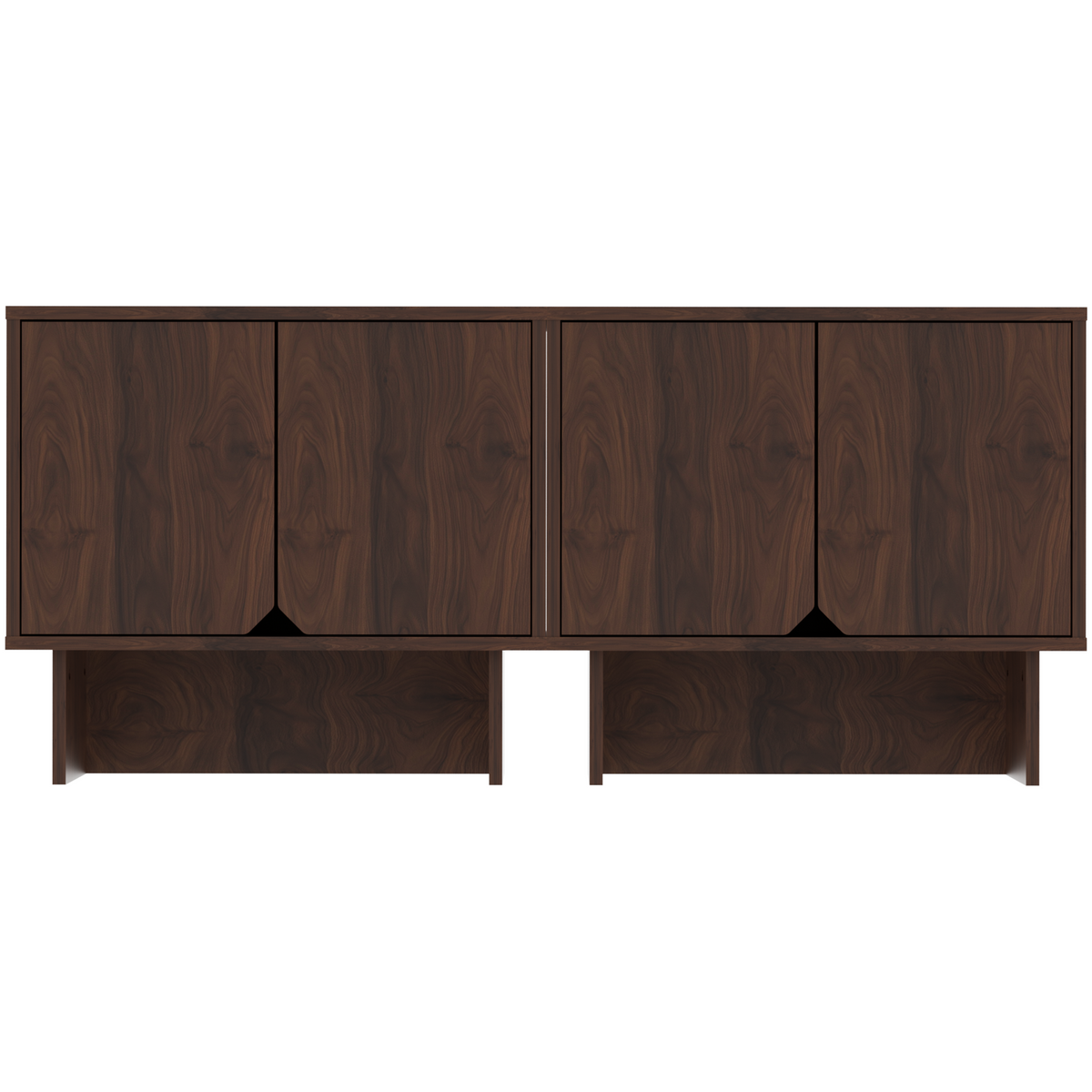 Modular Buffet Cabinet & TV Stand with Adjustable Storage Shelves, Multifunctional Sideboard Credenza for Living Room, Kitchen, Dining Room & Bedroom,2pcs Walnut