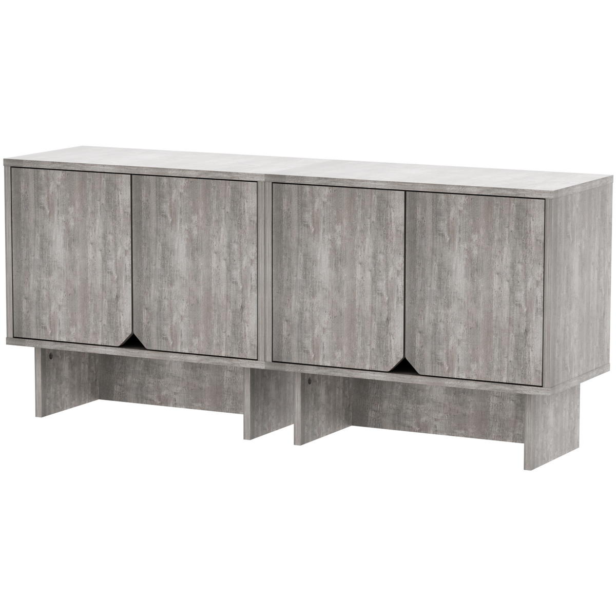 Modular Buffet Cabinet & TV Stand with Adjustable Storage Shelves, Multifunctional Sideboard Credenza for Living Room, Kitchen, Dining Room & Bedroom,2pcs Natural