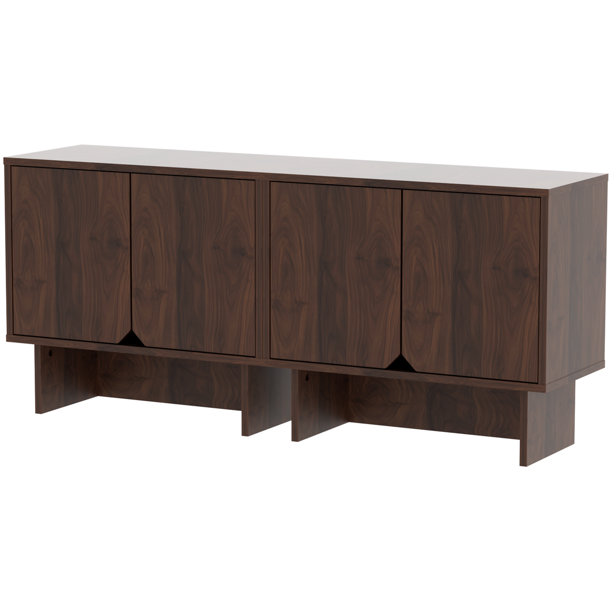 Modular Buffet Cabinet & TV Stand with Adjustable Storage Shelves, Multifunctional Sideboard Credenza for Living Room, Kitchen, Dining Room & Bedroom,4pcs Grey