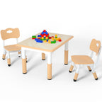 Height Adjustable Kids Table with 4 Chairs, Durable HDPE Play Set for Children Ages 2–12, Gray