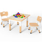 Height Adjustable Kids Table with 4 Chairs, Durable HDPE Play Set for Children Ages 2–12, Blue
