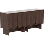 Modular Buffet Cabinet & TV Stand with Adjustable Storage Shelves, Multifunctional Sideboard Credenza for Living Room, Kitchen, Dining Room & Bedroom,2pcs Walnut