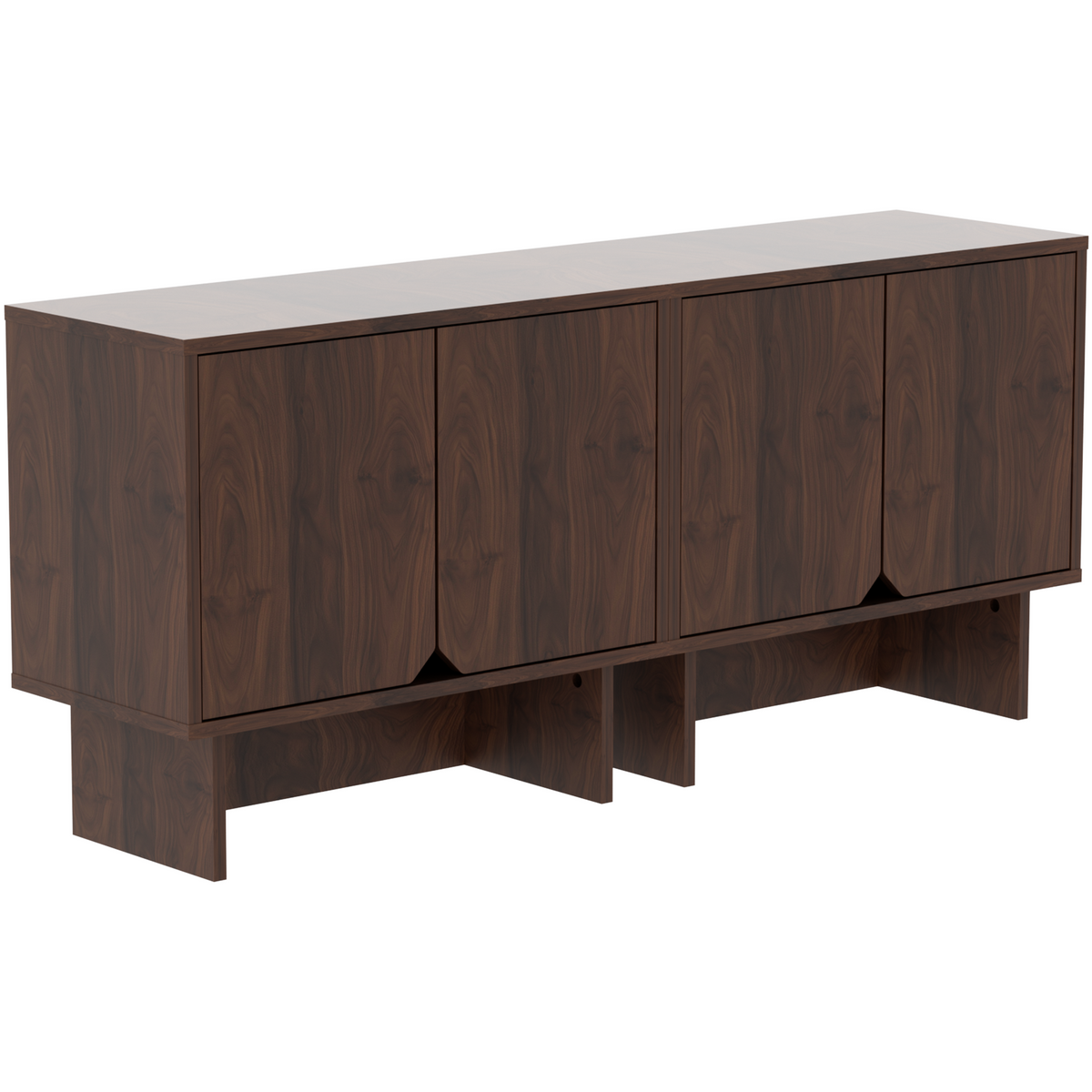 Modular Buffet Cabinet & TV Stand with Adjustable Storage Shelves, Multifunctional Sideboard Credenza for Living Room, Kitchen, Dining Room & Bedroom,2pcs Walnut