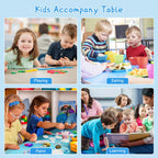 Height Adjustable Kids Table with 2 Chairs, Durable HDPE Play Set for Children Ages 2–12, Blue