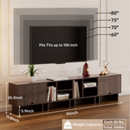 Modular Buffet Cabinet & TV Stand with Adjustable Storage Shelves, Multifunctional Sideboard Credenza for Living Room, Kitchen, Dining Room & Bedroom,3pcs Walnut