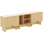 Modular Buffet Cabinet & TV Stand with Adjustable Storage Shelves, Multifunctional Sideboard Credenza for Living Room, Kitchen, Dining Room & Bedroom,3pcs Natural