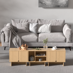Modular Buffet Cabinet & TV Stand with Adjustable Storage Shelves, Multifunctional Sideboard Credenza for Living Room, Kitchen, Dining Room & Bedroom,3pcs Natural