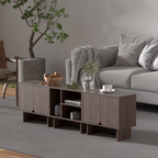 Modular Buffet Cabinet & TV Stand with Adjustable Storage Shelves, Multifunctional Sideboard Credenza for Living Room, Kitchen, Dining Room & Bedroom,3pcs Walnut