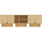 Modular Buffet Cabinet & TV Stand with Adjustable Storage Shelves, Multifunctional Sideboard Credenza for Living Room, Kitchen, Dining Room & Bedroom,3pcs Natural