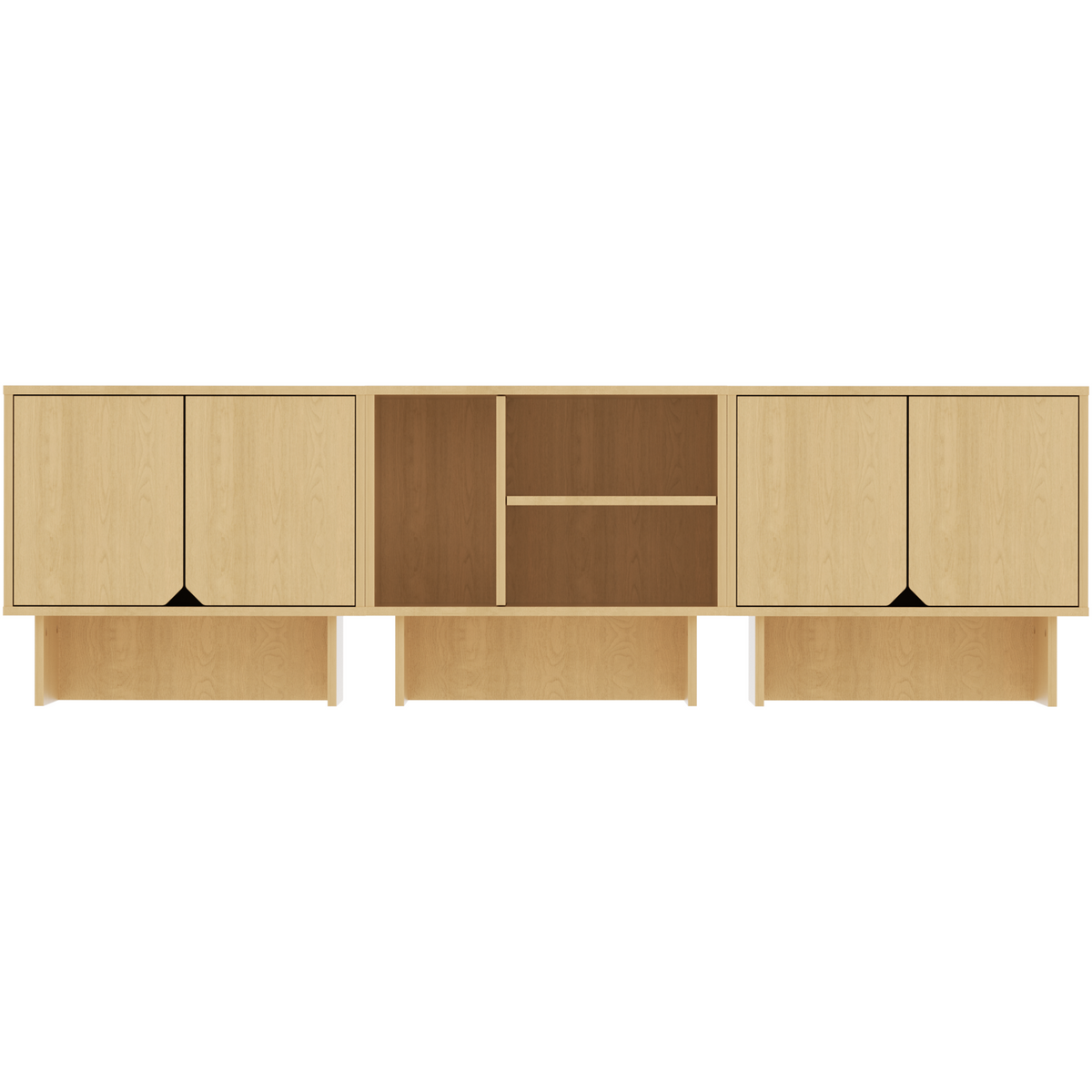 Modular Buffet Cabinet & TV Stand with Adjustable Storage Shelves, Multifunctional Sideboard Credenza for Living Room, Kitchen, Dining Room & Bedroom,3pcs Natural