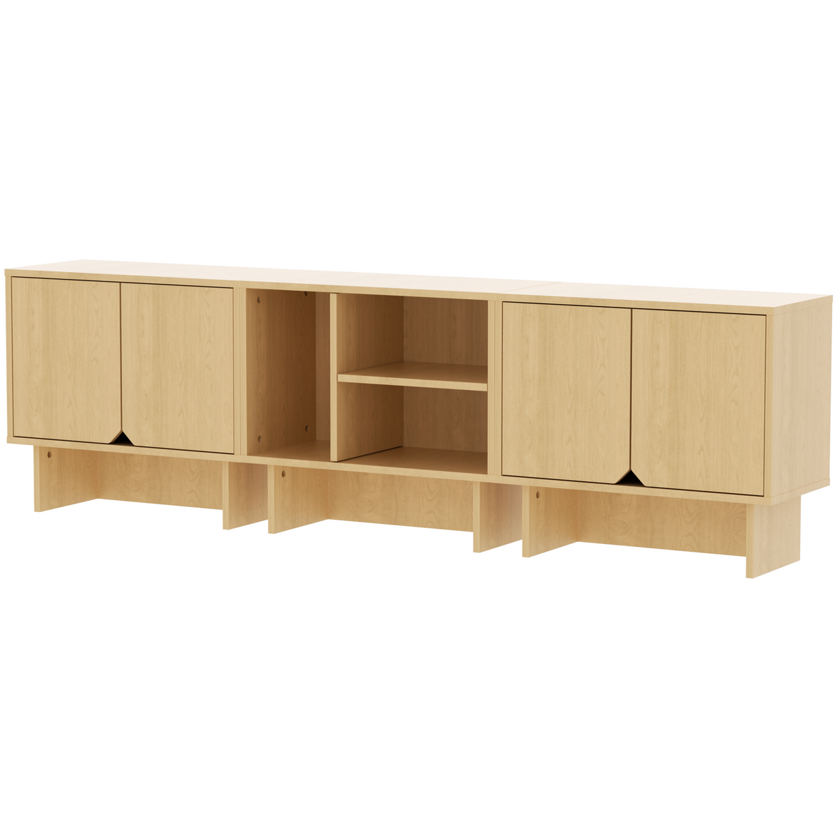 Modular Buffet Cabinet & TV Stand with Adjustable Storage Shelves, Multifunctional Sideboard Credenza for Living Room, Kitchen, Dining Room & Bedroom,4pcs Grey