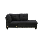 Modular Sectional Sofa Set with Storage Ottoman Reversible Coffee Table and Cup Holders Solid Wood Frame Fabric Couch Dark Grey