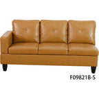 Modular Sectional Sofa Set with Storage Ottoman Solid Wood Frame Breathable Couch Ginger Faux Leather