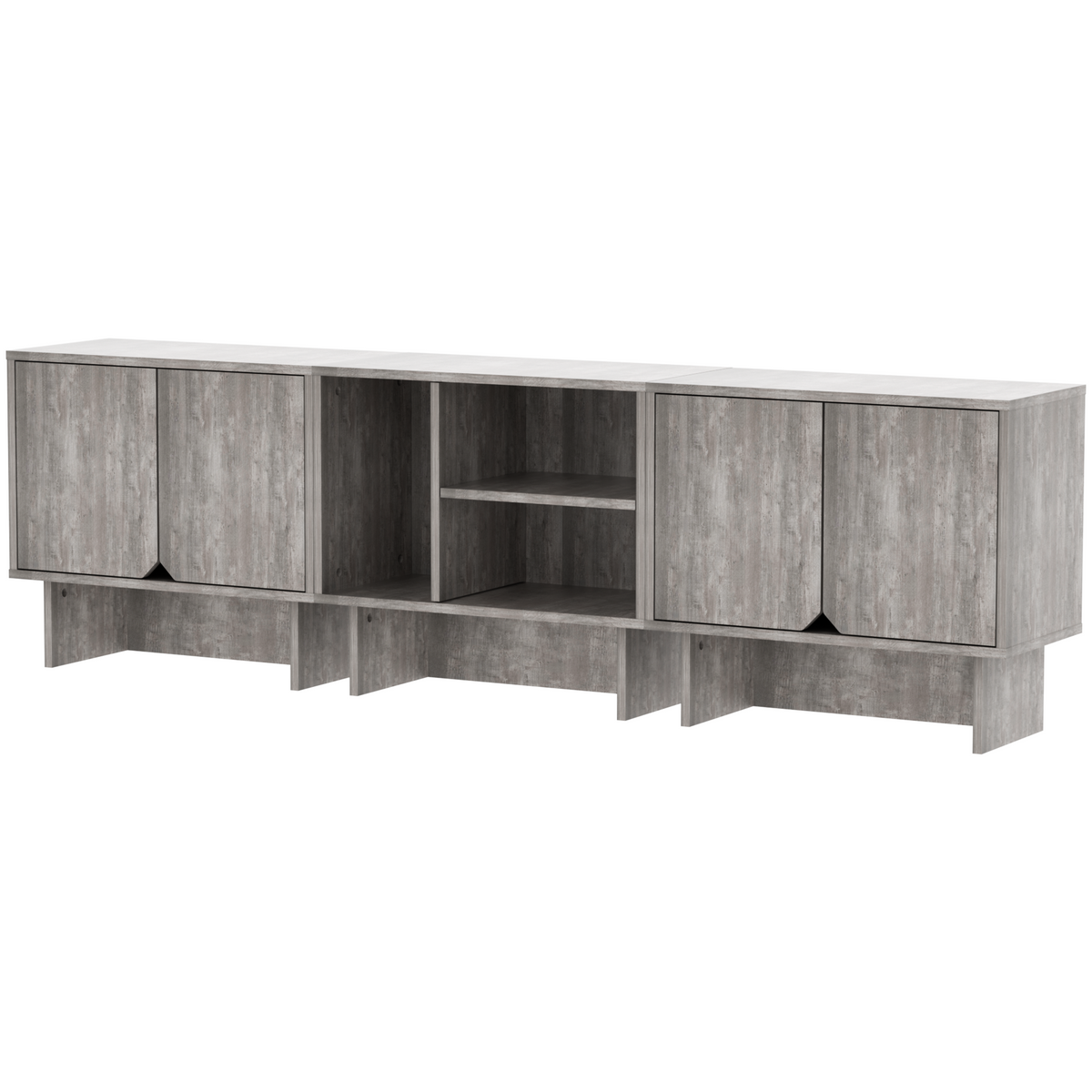 Modular Buffet Cabinet & TV Stand with Adjustable Storage Shelves, Multifunctional Sideboard Credenza for Living Room, Kitchen, Dining Room & Bedroom,2pcs Natural