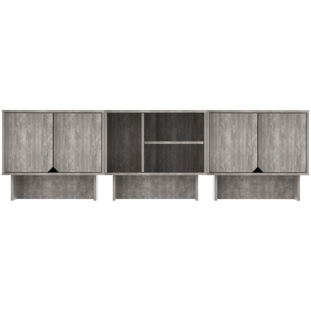 Modular Buffet Cabinet & TV Stand with Adjustable Storage Shelves, Multifunctional Sideboard Credenza for Living Room, Kitchen, Dining Room & Bedroom,3pcs Grey