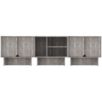 Modular Buffet Cabinet & TV Stand with Adjustable Storage Shelves, Multifunctional Sideboard Credenza for Living Room, Kitchen, Dining Room & Bedroom,3pcs Grey
