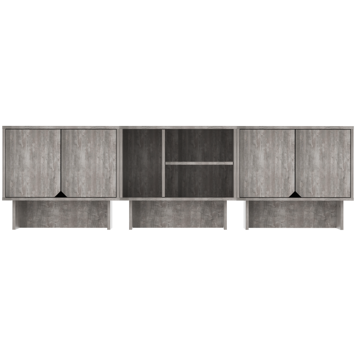 Modular Buffet Cabinet & TV Stand with Adjustable Storage Shelves, Multifunctional Sideboard Credenza for Living Room, Kitchen, Dining Room & Bedroom,3pcs Grey