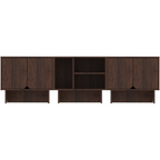 Modular Buffet Cabinet & TV Stand with Adjustable Storage Shelves, Multifunctional Sideboard Credenza for Living Room, Kitchen, Dining Room & Bedroom,3pcs Walnut
