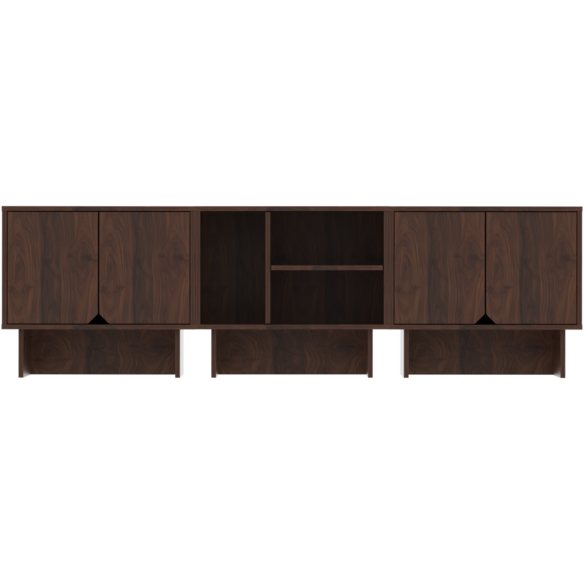 Modular Buffet Cabinet & TV Stand with Adjustable Storage Shelves, Multifunctional Sideboard Credenza for Living Room, Kitchen, Dining Room & Bedroom,3pcs Walnut