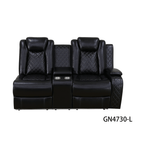 Intelligent Recliner Sofa Set Black Breathing Leather Adjustable Backrest with USB Wireless Charging LED Light Storage