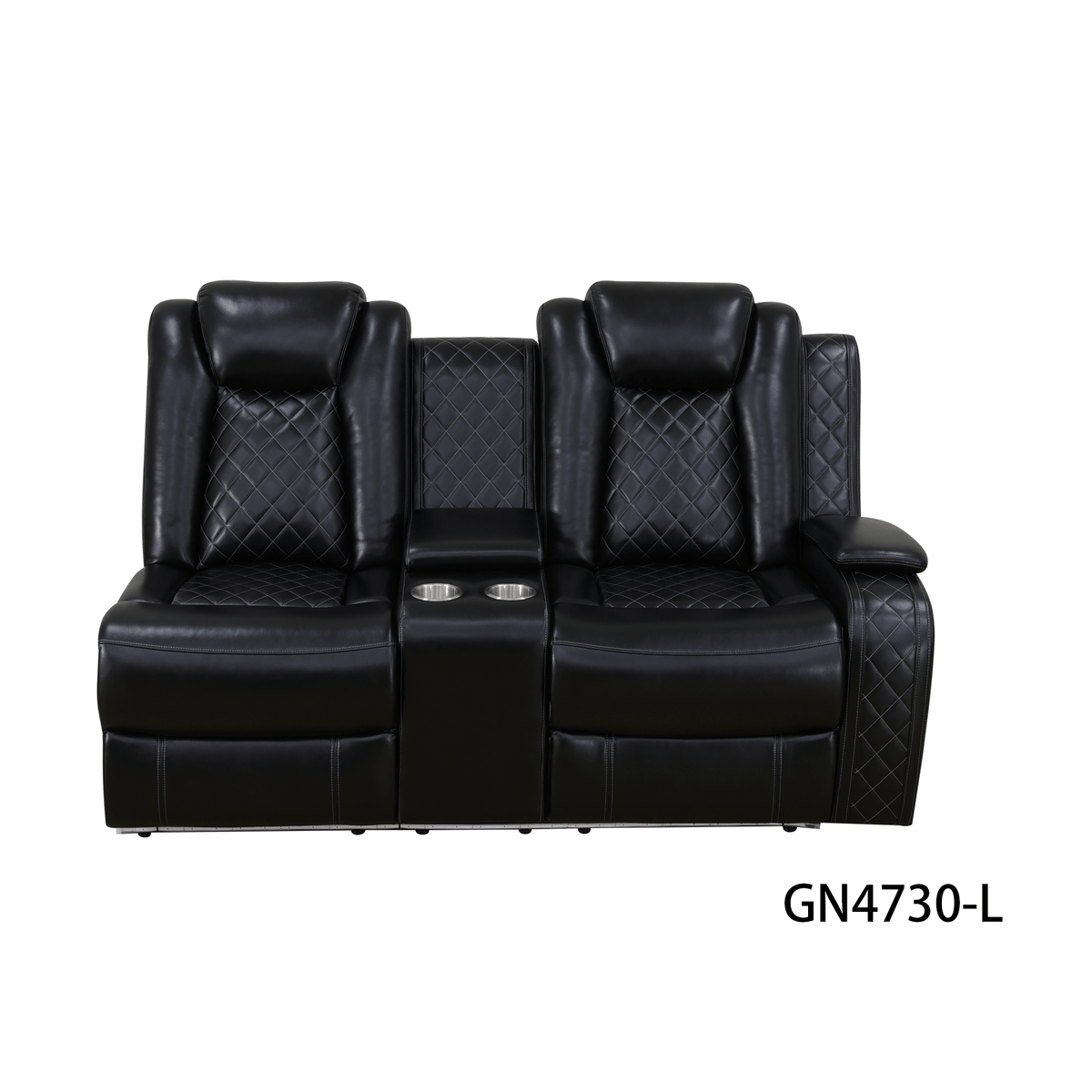 Intelligent Recliner Sofa Set Black Breathing Leather Adjustable Backrest with USB Wireless Charging LED Light Storage