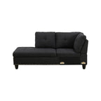 Modular Sectional Sofa Set with Storage Ottoman Reversible Coffee Table and Cup Holders Solid Wood Frame Dark Grey Fabric Couch