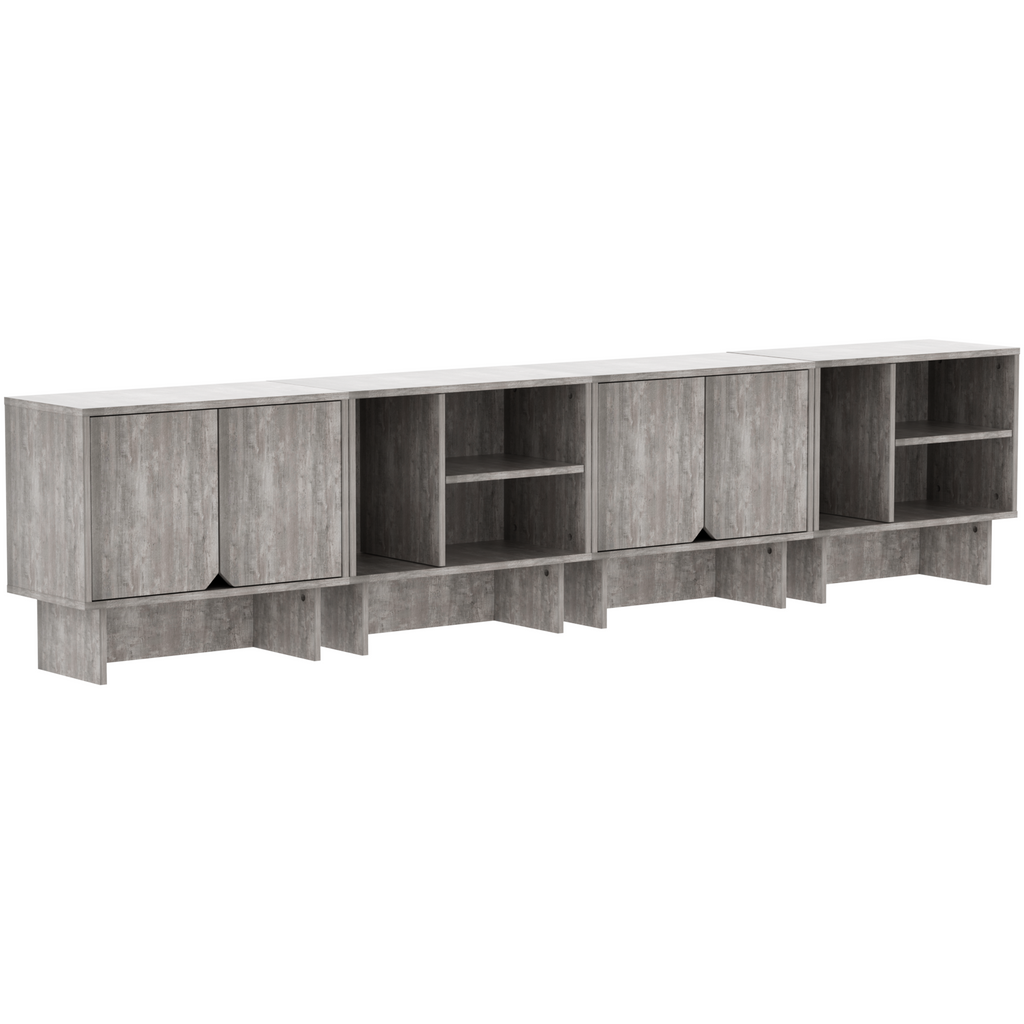 Modular Buffet Cabinet & TV Stand with Adjustable Storage Shelves, Multifunctional Sideboard Credenza for Living Room, Kitchen, Dining Room & Bedroom,4pcs Grey