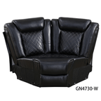 Intelligent Recliner Sofa Set Black Breathing Leather Adjustable Backrest with USB Wireless Charging LED Light Storage