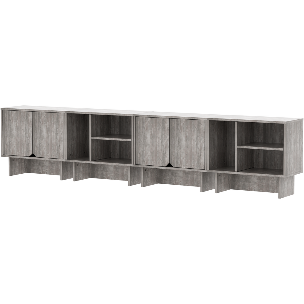 Modular Buffet Cabinet & TV Stand with Adjustable Storage Shelves, Multifunctional Sideboard Credenza for Living Room, Kitchen, Dining Room & Bedroom,4pcs Grey