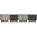 Modular Buffet Cabinet & TV Stand with Adjustable Storage Shelves, Multifunctional Sideboard Credenza for Living Room, Kitchen, Dining Room & Bedroom,4pcs Grey