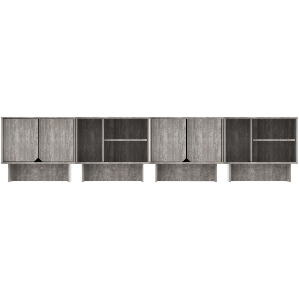 Modular Buffet Cabinet & TV Stand with Adjustable Storage Shelves, Multifunctional Sideboard Credenza for Living Room, Kitchen, Dining Room & Bedroom,4pcs Grey