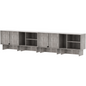 Modular Buffet Cabinet & TV Stand with Adjustable Storage Shelves, Multifunctional Sideboard Credenza for Living Room, Kitchen, Dining Room & Bedroom,2pcs Walnut