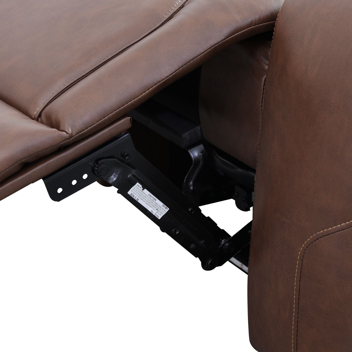 Intelligent Recliner Sofa Set Semi PU Leather Solid Wood Frame Power Reclining Couch with Wireless Charging Bluetooth Speaker LED Light Reddish-brown