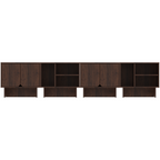Modular Buffet Cabinet & TV Stand with Adjustable Storage Shelves, Multifunctional Sideboard Credenza for Living Room, Kitchen, Dining Room & Bedroom,4pcs Walnut