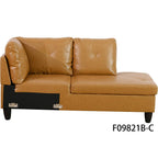 Modular Sectional Sofa Set with Storage Ottoman Solid Wood Frame Breathable Couch Ginger Faux Leather