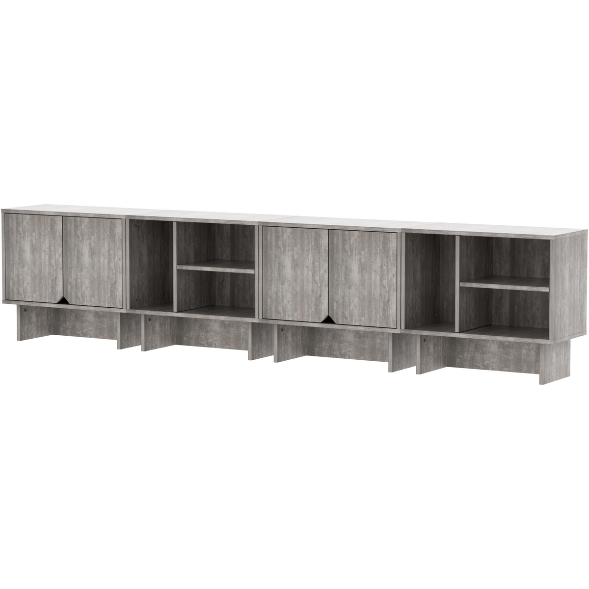 Modular Buffet Cabinet & TV Stand with Adjustable Storage Shelves, Multifunctional Sideboard Credenza for Living Room, Kitchen, Dining Room & Bedroom,3pcs Grey