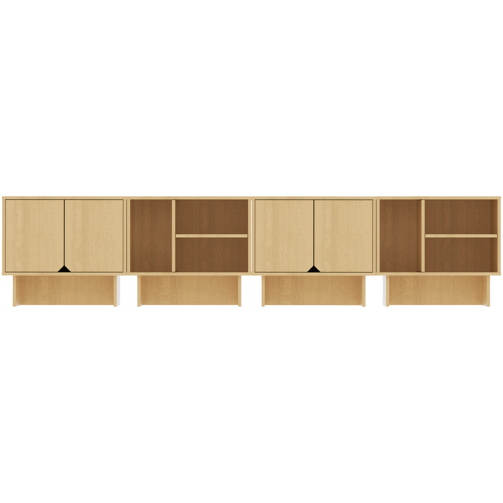 Modular Buffet Cabinet & TV Stand with Adjustable Storage Shelves, Multifunctional Sideboard Credenza for Living Room, Kitchen, Dining Room & Bedroom,4pcs Natural