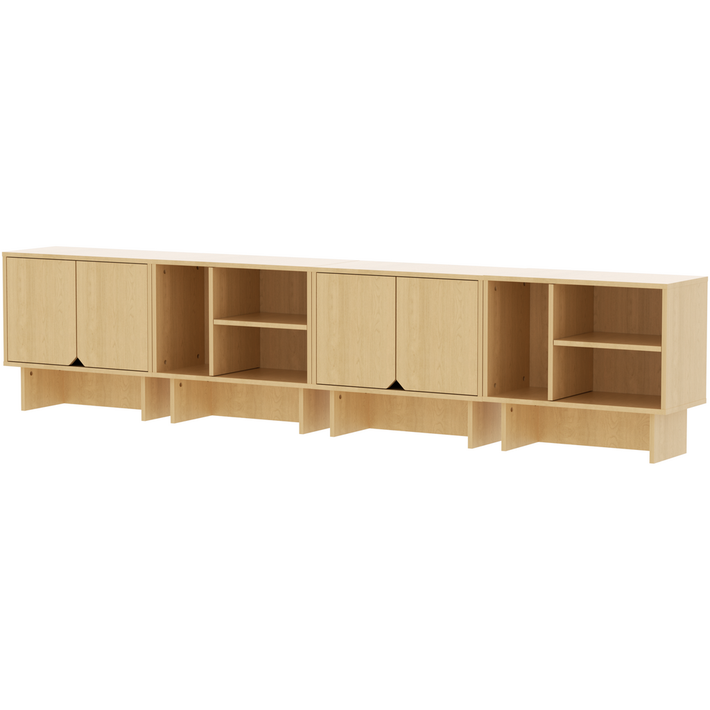 Modular Buffet Cabinet & TV Stand with Adjustable Storage Shelves, Multifunctional Sideboard Credenza for Living Room, Kitchen, Dining Room & Bedroom,2pcs Walnut