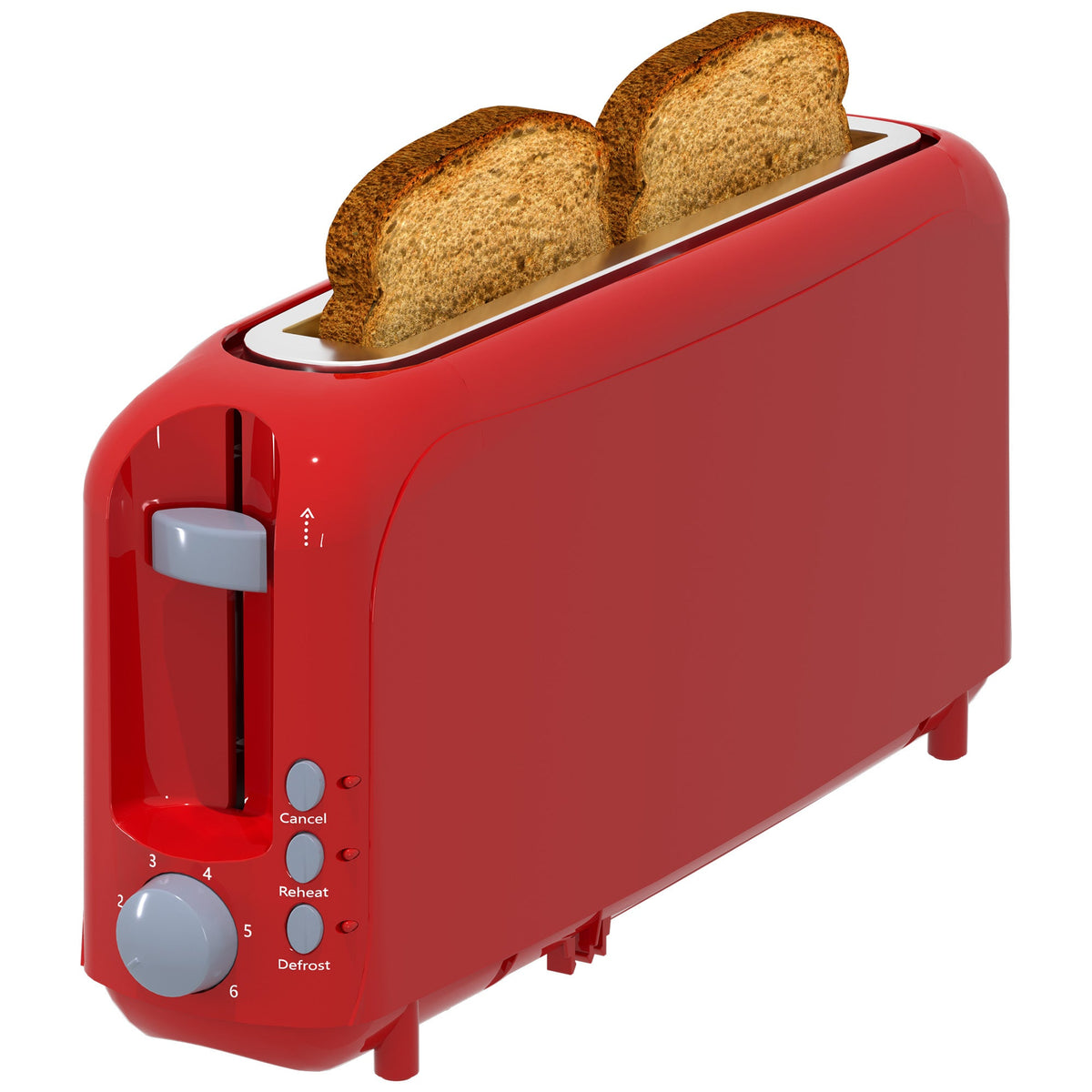 2-Slice Toaster with 10" Extra Long Slot, 6 Browning Levels, Removable Crumb Tray, Defrost, Reheat & Cancel Functions, Auto Shut-Off Safety,White