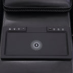 Intelligent Recliner Sofa Set Semi PU Leather Solid Wood Frame Power Reclining Couch with USB Charging Bluetooth Speaker Black