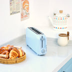 2-Slice Toaster with 10" Extra Long Slot, 6 Browning Levels, Removable Crumb Tray, Defrost, Reheat & Cancel Functions, Auto Shut-Off Safety,Blue
