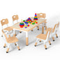 Height Adjustable Kids Table with 2 Chairs, Durable HDPE Play Set for Children Ages 2–12, Gray