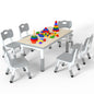 Height Adjustable Kids Table with 4 Chairs, Durable HDPE Play Set for Children Ages 2–12, Blue