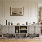 Modular Buffet Cabinet & TV Stand with Adjustable Storage Shelves, Multifunctional Sideboard Credenza for Living Room, Kitchen, Dining Room & Bedroom,3pcs Grey