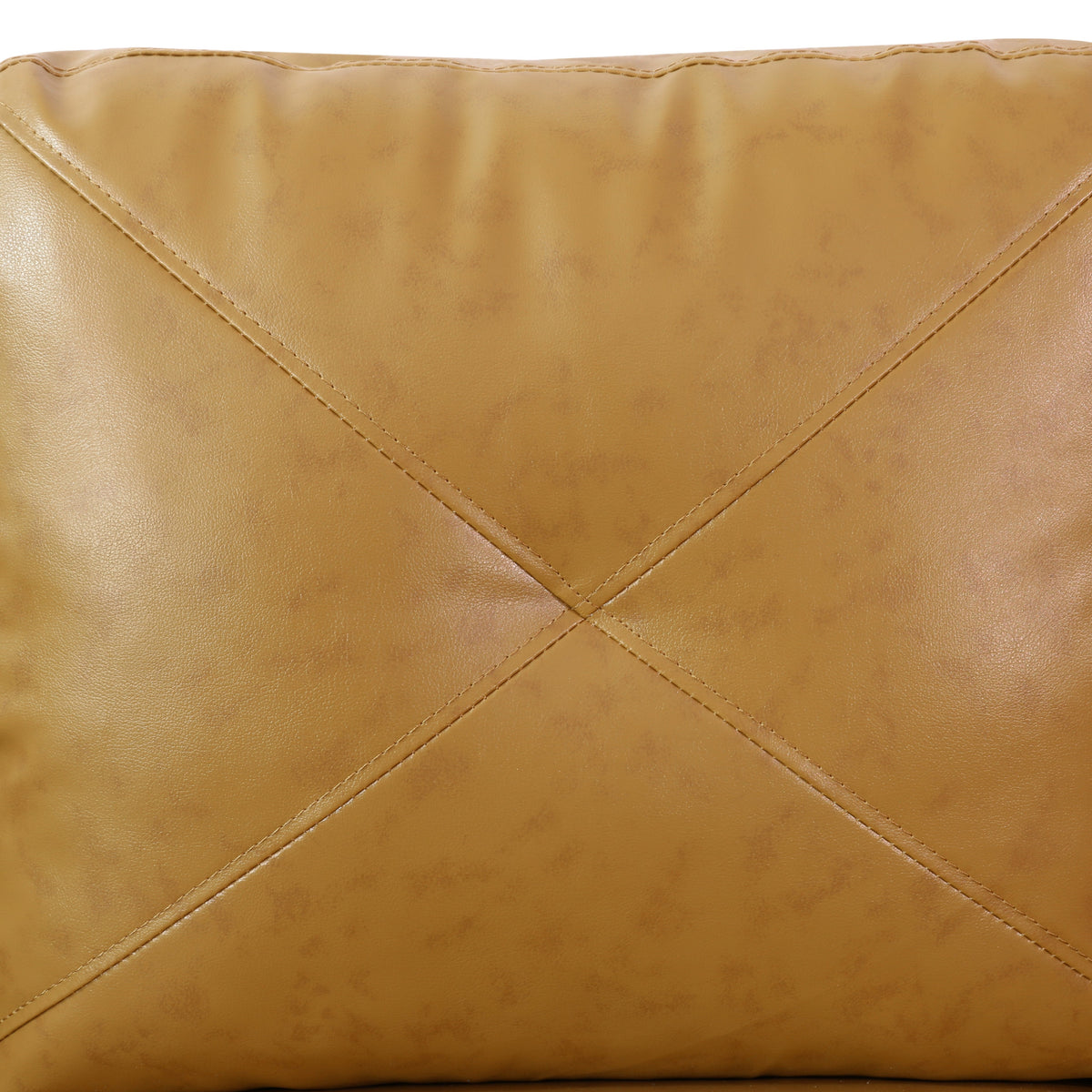 Modular Sectional Sofa Set with Storage Ottoman Solid Wood Frame Breathable Faux Leather Couch Ginger